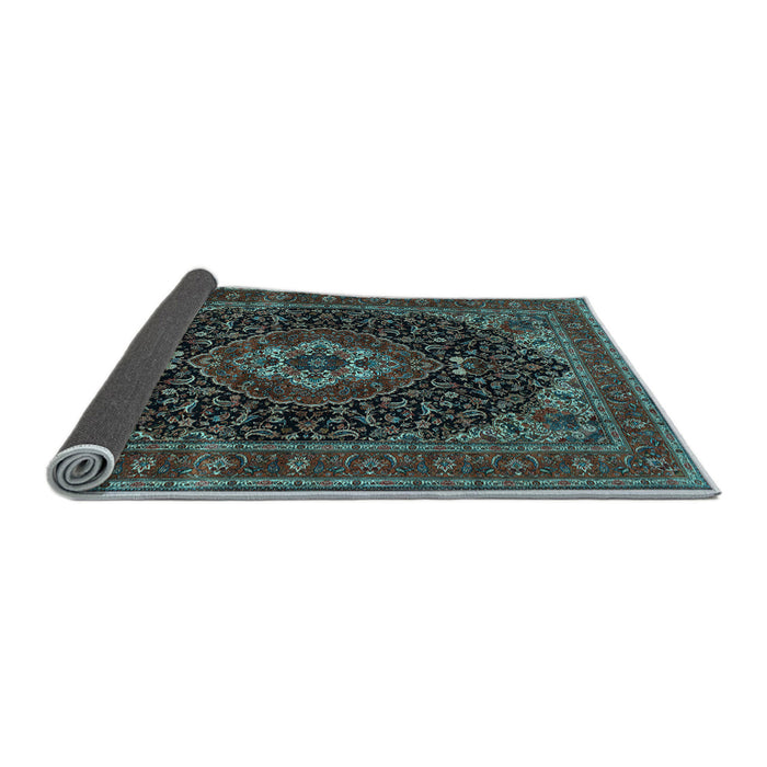 Sideview of Medallion Light Blue Traditional Rug, tr14lblu