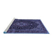 Sideview of Machine Washable Medallion Blue Traditional Rug, wshtr14blu