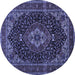 Round Medallion Blue Traditional Rug, tr14blu