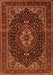 Serging Thickness of Machine Washable Medallion Orange Traditional Area Rugs, wshtr14org