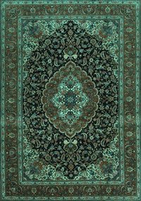 Medallion Turquoise Traditional Rug, tr14turq