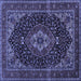 Square Medallion Blue Traditional Rug, tr14blu