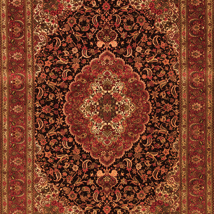 Medallion Orange Traditional Rug, tr14org