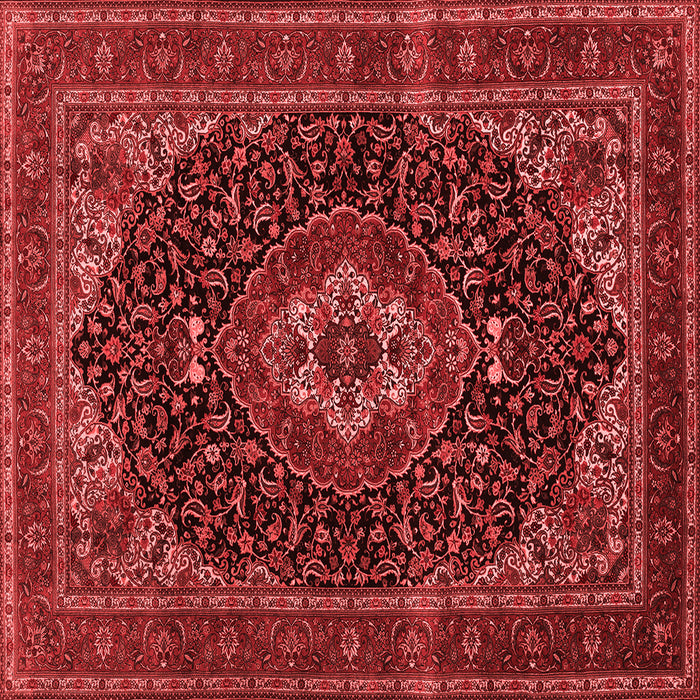 Machine Washable Medallion Red Traditional Rug, wshtr14red