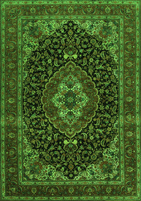 Medallion Green Traditional Rug, tr14grn