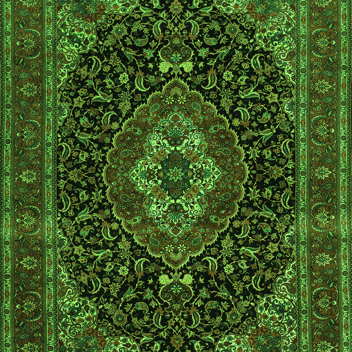 Medallion Green Traditional Rug, tr14grn