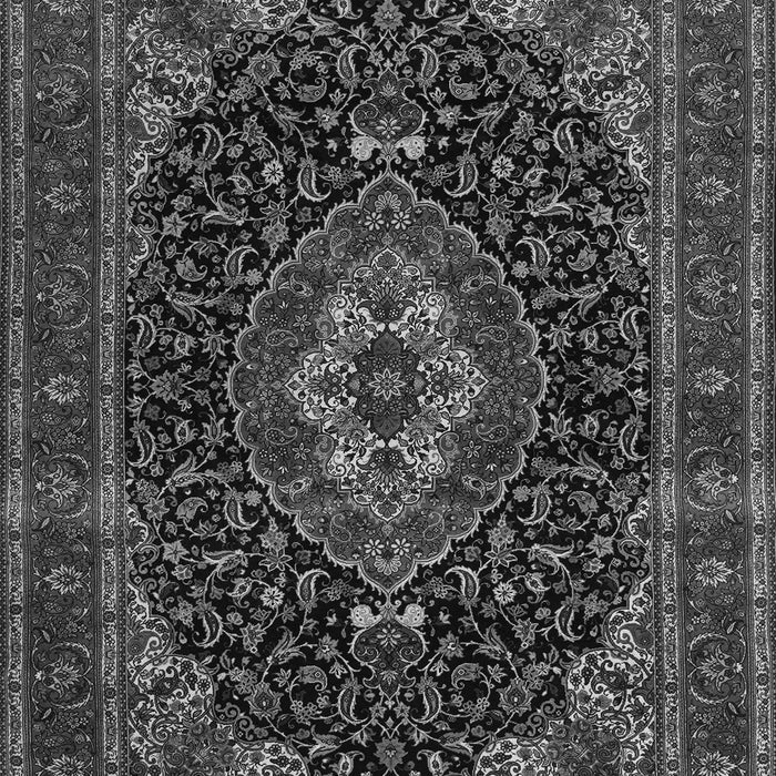 Serging Thickness of Machine Washable Medallion Gray Traditional Rug, wshtr14gry