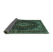 Sideview of Medallion Turquoise Traditional Rug, tr14turq