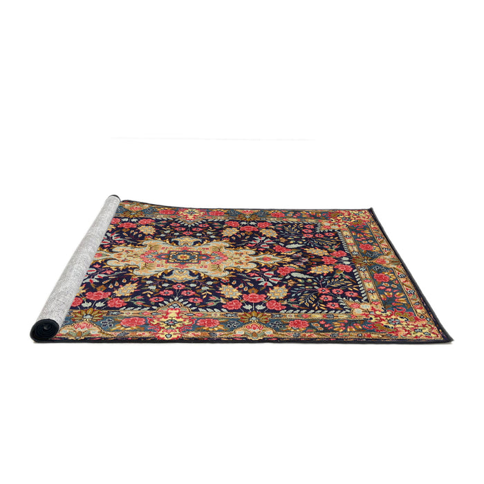 Sideview of Machine Washable Traditional Camel Brown Rug, wshtr1500