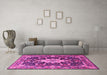 Machine Washable Persian Pink Traditional Rug in a Living Room, wshtr1500pnk