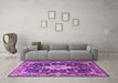 Machine Washable Persian Purple Traditional Area Rugs in a Living Room, wshtr1500pur