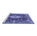 Sideview of Machine Washable Persian Blue Traditional Rug, wshtr1500blu