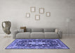 Machine Washable Persian Blue Traditional Rug in a Living Room, wshtr1500blu