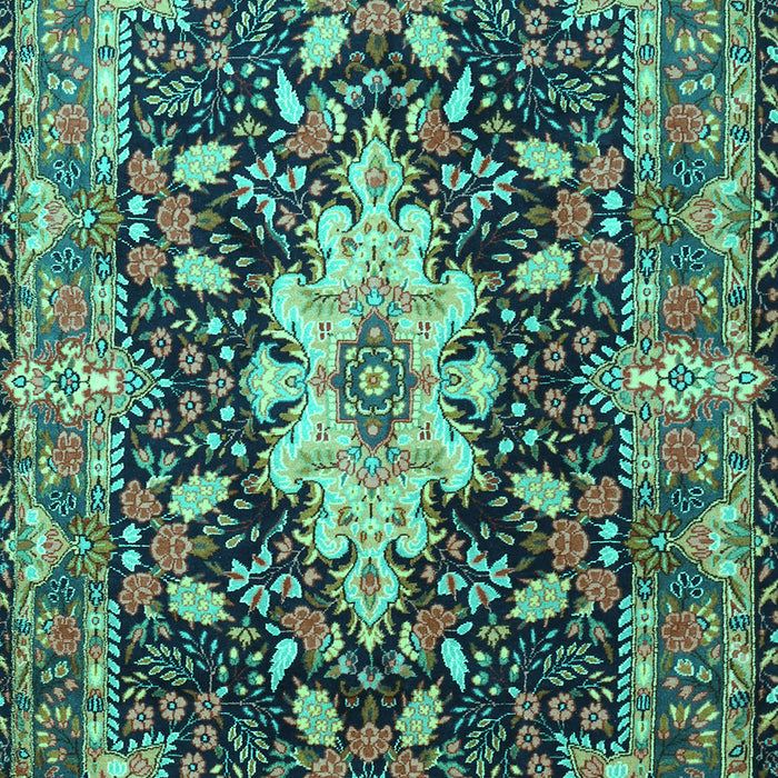 Machine Washable Persian Turquoise Traditional Area Rugs, wshtr1500turq