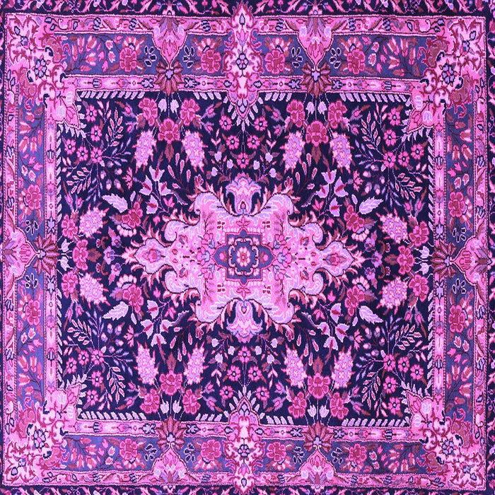Square Machine Washable Persian Purple Traditional Area Rugs, wshtr1500pur