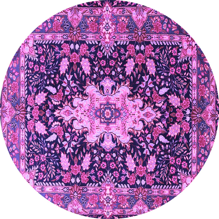 Round Persian Purple Traditional Rug, tr1500pur