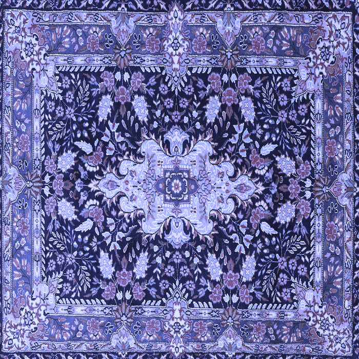 Square Machine Washable Persian Blue Traditional Rug, wshtr1500blu