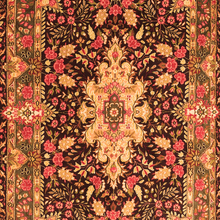 Serging Thickness of Machine Washable Persian Orange Traditional Area Rugs, wshtr1500org