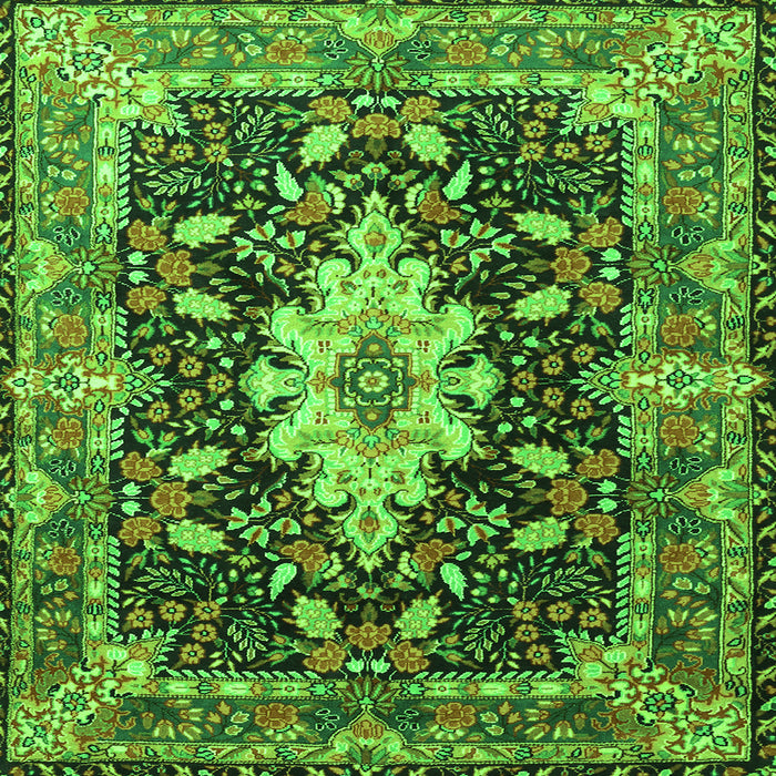 Serging Thickness of Persian Green Traditional Rug, tr1500grn