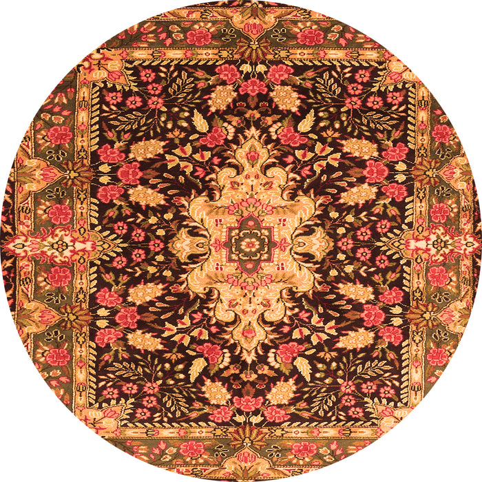 Machine Washable Persian Orange Traditional Area Rugs, wshtr1500org