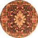 Machine Washable Persian Orange Traditional Area Rugs, wshtr1500org