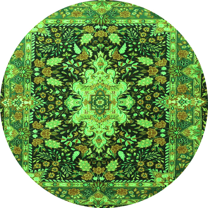 Square Persian Green Traditional Rug, tr1500grn