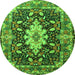 Square Persian Green Traditional Rug, tr1500grn