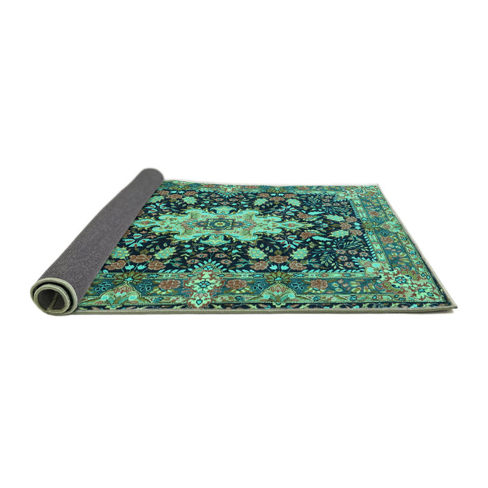 Sideview of Persian Turquoise Traditional Rug, tr1500turq