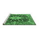 Sideview of Machine Washable Persian Emerald Green Traditional Area Rugs, wshtr1500emgrn