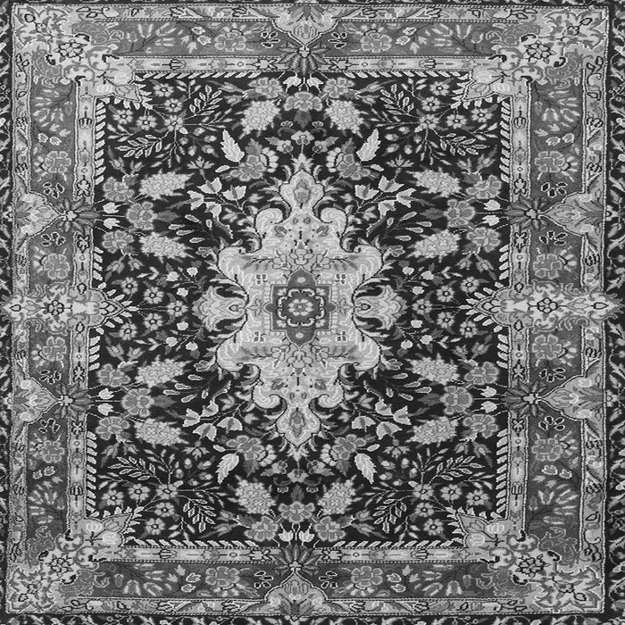 Round Machine Washable Persian Gray Traditional Rug, wshtr1500gry