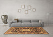 Machine Washable Persian Brown Traditional Rug in a Living Room,, wshtr1500brn