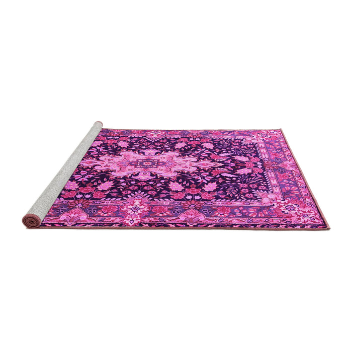Sideview of Machine Washable Persian Pink Traditional Rug, wshtr1500pnk