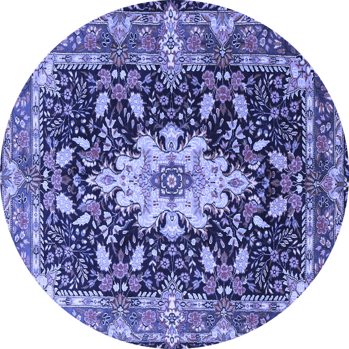 Round Persian Blue Traditional Rug, tr1500blu