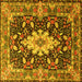 Square Persian Yellow Traditional Rug, tr1500yw
