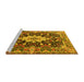 Sideview of Machine Washable Persian Yellow Traditional Rug, wshtr1500yw