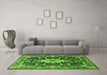 Machine Washable Persian Green Traditional Area Rugs in a Living Room,, wshtr1500grn