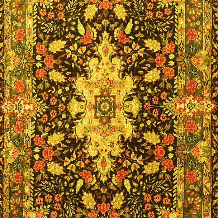 Machine Washable Persian Yellow Traditional Rug, wshtr1500yw