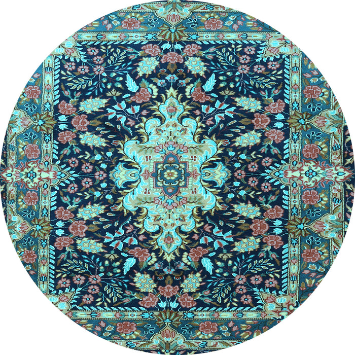 Round Persian Light Blue Traditional Rug, tr1500lblu