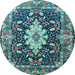 Round Persian Light Blue Traditional Rug, tr1500lblu