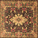 Square Persian Brown Traditional Rug, tr1500brn