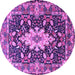 Round Machine Washable Persian Purple Traditional Area Rugs, wshtr1500pur