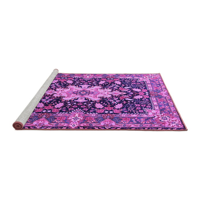 Sideview of Machine Washable Persian Purple Traditional Area Rugs, wshtr1500pur