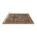 Sideview of Machine Washable Traditional Camel Brown Rug, wshtr1501