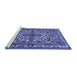 Sideview of Machine Washable Persian Blue Traditional Rug, wshtr1501blu