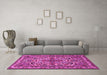 Machine Washable Persian Pink Traditional Rug in a Living Room, wshtr1501pnk