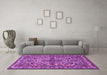 Machine Washable Persian Purple Traditional Area Rugs in a Living Room, wshtr1501pur