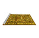 Sideview of Machine Washable Persian Yellow Traditional Rug, wshtr1501yw