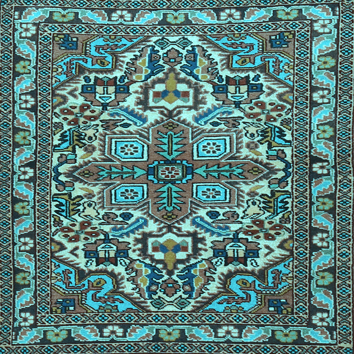 Square Persian Light Blue Traditional Rug, tr1501lblu
