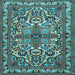Square Persian Light Blue Traditional Rug, tr1501lblu
