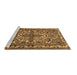 Sideview of Machine Washable Persian Brown Traditional Rug, wshtr1501brn